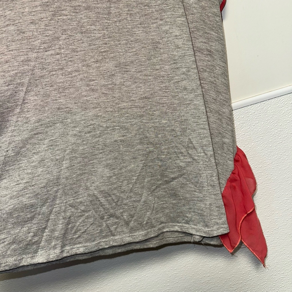 Women's H.I.P. Tank Top Size S Gray and Coral ruffles - Picture 7 of 9